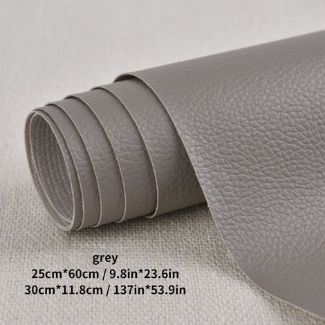 Lederflicken, 1 Rolle selbstklebende PU-Lederflicken, Erste-Hilfe-Set für Autositze, Sofas, Möbel, Jacken, Handtaschen, 50 x 137 cm, grau