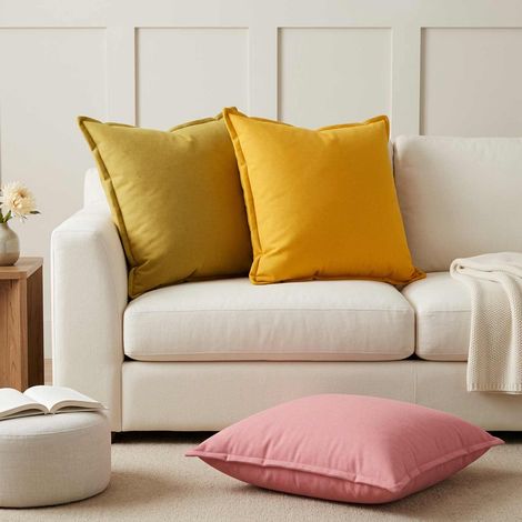vidaXL Housse de coussin 6 pc HOUTEN Jaune clair 70 x 70 cm (1/5)