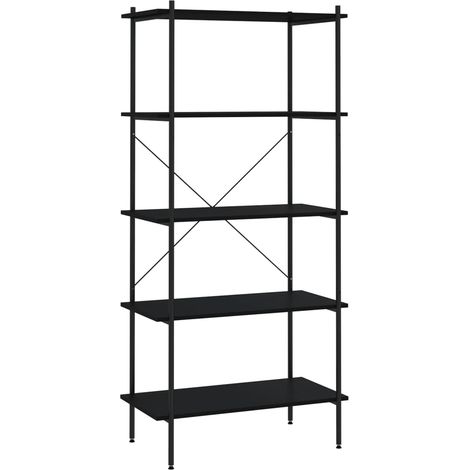 Maison Exclusive - Regal mit 5 Böden Schwarz 80x40x163 cm (1/5)
