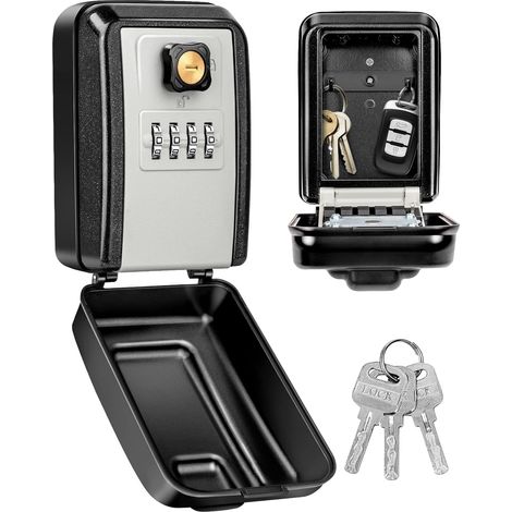 Boîte à clés, Code 4 chiffres, Acier inoxydable, Extérieur, Maison - Boîte à clés, Code 4 chiffres, Acier inoxydable, Extérieur, Maison (1/5)