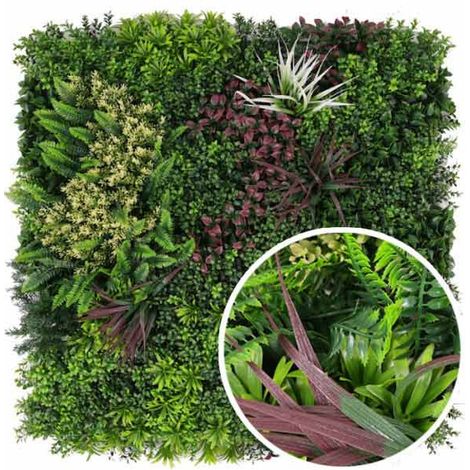 Mur végétal artificiel Oasis 1m x 1m, Long 20 m