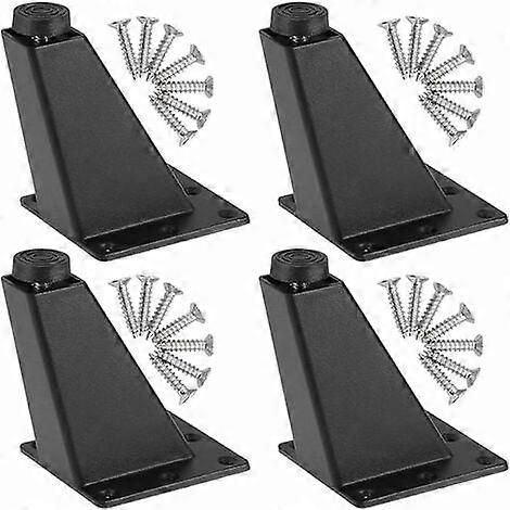 Un pied de meuble réglable, pied de meuble en alliage d'aluminium, pieds triangulaires réglables pour meuble de cuisine, pieds de table de bar, noir. (1/5)
