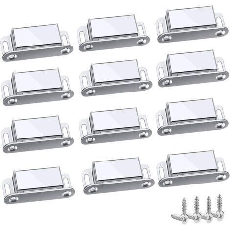 BUNTHAUS PA Aiperq Loquet Magnetique, 12 Pièces Aimants loqueteaux magnétiques Placard Aimant Puissant Robuste Jusqu'à 6kg, Pour Tiroirs Porte de Douche Aimanté Armoire Placard, Cabinet, Meubles (45mm (1/4)