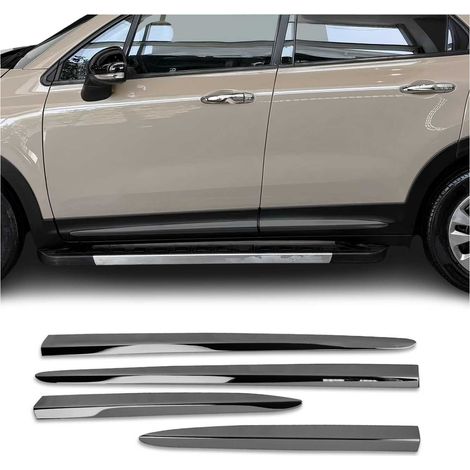 Garniture Baguette de Porte latérale pour Fiat 500X 2015-2026 INOX Foncé 4Pcs (1/5)