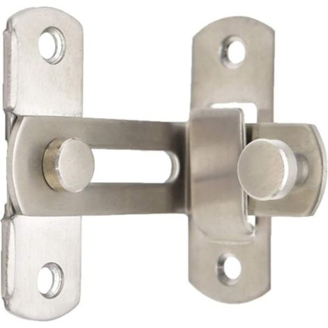 Verrou Coulissant À Angle Droit 90° - Verrou À Tige Cylindrique Pour Porte De Toilette Et Fenêtre - Acier Inoxydable - 1 Pièce (1/5)