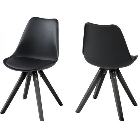 Chaises bois et résine coloris noir (lot de 2) - EARL (1/5)