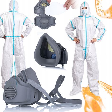 Maschera Protettiva KN95 e Tuta Monouso 185cm – Protezione Avanzata  Filtrazione Efficace  Uso in Ambienti Verniciatura