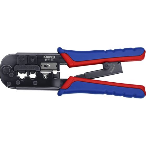Knipex Pinza per Connettori Modulari Tipo "Western" Brunita, Rivestiti in Materiale Bicomponente 190 Mm 97 51 10 (1/5)
