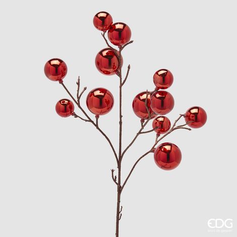 EDG Enzo De Gasperi Decoro Natale PalleMix Ramo X 12 H 53 Cm Red (1/2)