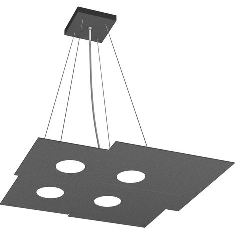 PLATE SOSPENSIONE 4 LUCI ATTACCO GX53 QUADRA GRIGIO ANTRACITE (1/3)