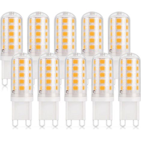 Ampoule LED G9 3W, Équiv.30W, Blanc chaud 2700K, 410lm, Lot de 10 CRI 85, Non-dimmable, 230V, Économie d'énergie, Culot G9 standard (1/5)