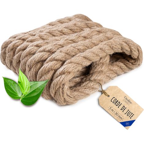 Creative Deco 5m Corde Jute 30mm - Personnalisable, Solide, Naturelle