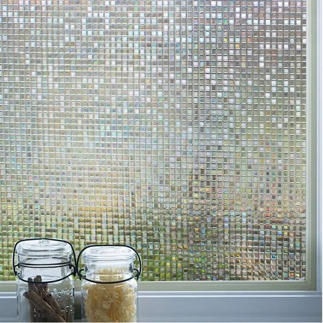 Privacy Window Film 3D Decorative Window Film Electrostatic Window Self-adhesive Anti-UV Film (44.5cm X 200cm) (1/5)