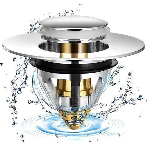 universal Basin Stopper Popup Stainless Steel Basin Drain With 2 Gaskets For 32 And 38 Mm Sink Stopper (1pcs) (1/4)