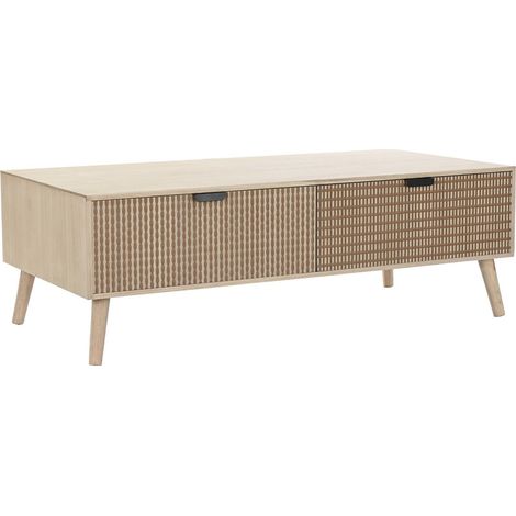 Table basse épicéa marron pour salon chaleureux - Marron de style épuré (1/5)