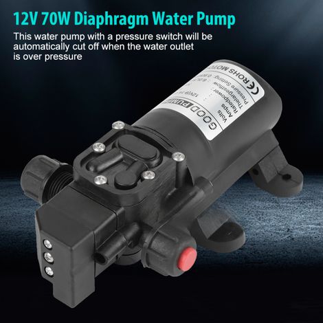 Bomba de diafragma de alta presión, 70 W, 12 V CC, 0,9 MPa, 6 l/min (1/5)