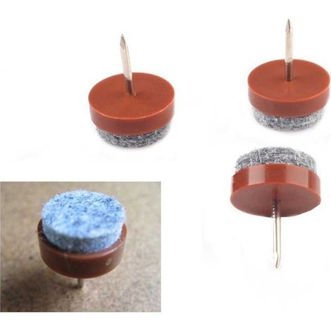 TrAdE Shop Traesio - Feltrini A Chiodo Antiscivolo Per Sedie Mobili Protezione Pavimento Antigraffio - -4 chiodini da 37 mm -
