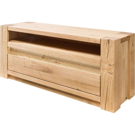 TV-Board Wildeiche 123x40x53 beige geölt KENT 209