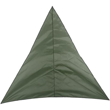 Voile d'ombrage triangulaire anti-UV, respirante et imperméable pour terrasses, piscines, cours et abris de voiture (vert militaire) (1/5)