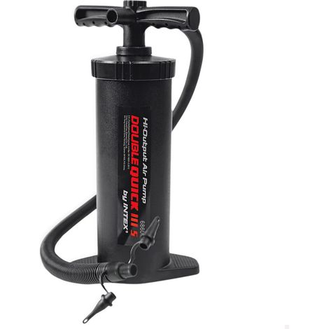 Pompe à main Intex Double Quick 3 S - Pompe à air - 37 cm - Avec 3 embouts - 68605 Noir L (1/5)