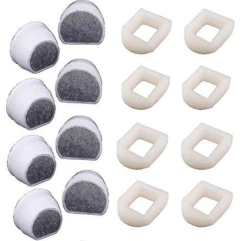 For PetSafe - Lot de 16 préfiltres en mousse et filtre à charbon compatibles avec la fontaine Drinkwell Inox 360 Avalon Fast (1/4)