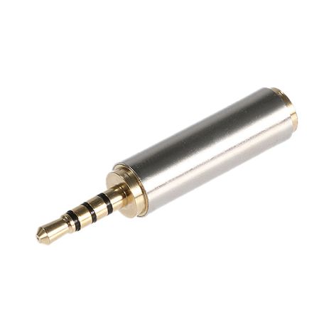 Adaptador convertidor de audio estéreo para auriculares, chapado en oro, de 2,5 mm macho a 3,5 mm hembra.