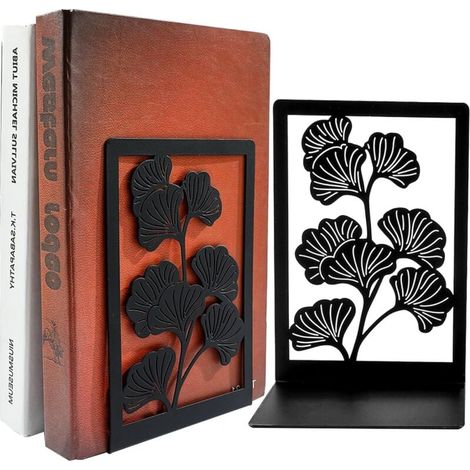 2pcs Serre-Livres cale Livre Etagere-Presse Livre Metal, Bloc Livre bookends Bloque Livre pour Bureau École à Domicile (Noir) (1/3)