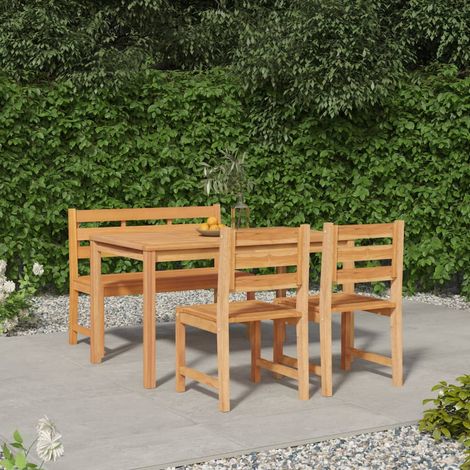 Ensemble à manger de jardin 4 pcs-Salon de jardin Bois de teck massif 873227 (1/5)