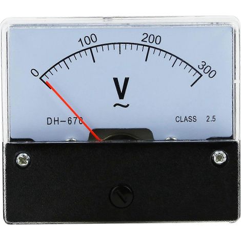 Voltmètre analogique rectangulaire DH670, 0-300 V CA (1/4)