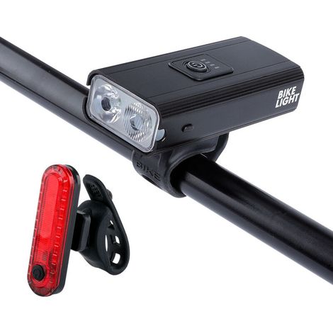Luz de bicicleta de 2500 mAh, lámpara de bicicleta de 1500 lúmenes, potente luz LED para bicicleta, recargable, luz delantera y trasera para bicicleta, faro para bicicleta de montaña, ciclismo y carre