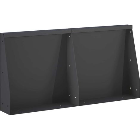 Muro di contenimento 2 pz 40 x 12 x 50 cm Acciaio Nero vidaXL