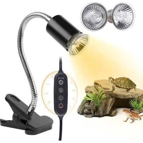 Lampe chauffante pour tortues - Lampe UVA/UVB pour reptiles - 25 W + 50 W - Culot E27 - Convient aux tortues d'aquarium - Convient également aux tortues. serpents et lézards (1/5)