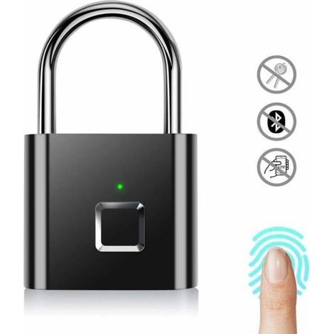 Cadenas à Empreintes Digitales, Serrure Rechargeable USB de sécurité Keyless de Sécurité Imperméable d'IP67 pour Utilisation (1/4)