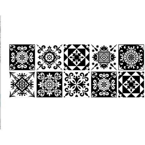 Sollbry 20 Feuilles Mural Stickers Carrelage de 15cm X 15cm, 2D Imperméables Carreau de Ciment Adhesif, Autocollants Carreaux Dosseret pour Cuisine, Salle de Bain la Décoration à la Maison (1/5)