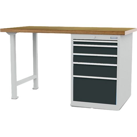 Bedrunka+Hirth Reihenwerkbank Breite 1.500 mm R 18-24 5x Schublade BxTxH 1.500x750x859 mm - 03.15.580.5VZ (1/5)