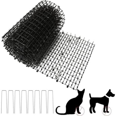 Tapis Anti Chat 400 x 30 CM Anti-Chat avec 8 Pointes Chien Noir Répulsif Empêcher Animaux de S'approcher Picot pour Jardins Intérieurs et Extérieurs cm