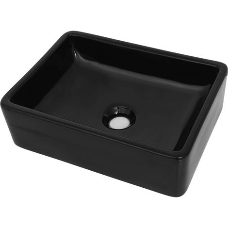 Lavabo Céramique Rectangulaire Noir 41 x 30 x 12 cm