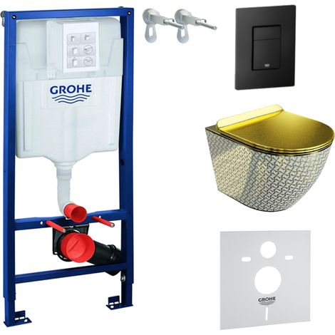 GROHE WC Set mit Vorwandelement, Wand-WC und Spülknopf (1/5)