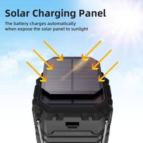 Lanterne Solaire de Camping à Manivelle, Lampe LED Ultra Lumineuse, 3000mAh Batterie, Étanche et Rechargeable (1/4)