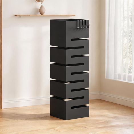 Console noir en métal 15,5 x 15,5 x 49 cm (1/5)