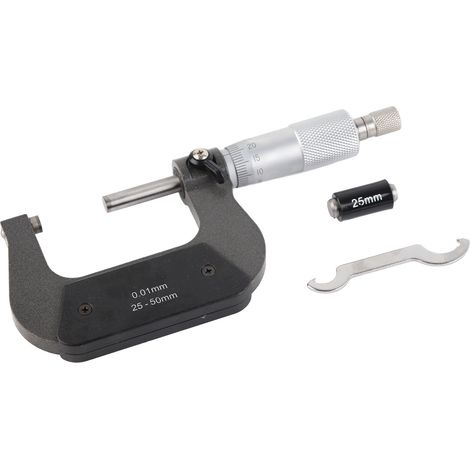 Micromètre extérieur 25-50 mm, palmer de mesure, jauge micrométrique à vis, calibre filaire 0,01 mm. (1/5)