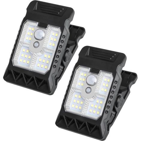Générique Lampes à Pince solaires éclairage extérieur Mini Spots LED solaires avec Pince pour Balcon, Jardin, Camping, terrasse étanches, Rechargeables, sans Fil, détection Automatique (1/5)