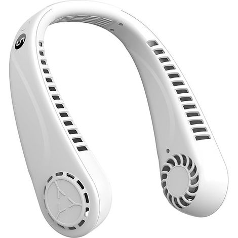Ventilador de cuello con pantalla, ventilador de cuello con función de enfriamiento, 5 velocidades ajustables, ventilador facial portátil, ventilador de cuello USB recargable, rosa (1/5)