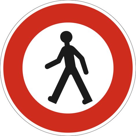 Panneau Accès Interdit aux Piétons B9a – 450 mm – Signalisation Ronde Sécurité Routière – Modèle Bretagne – Aluminium Rétro-réfléchissant NF (1/3)