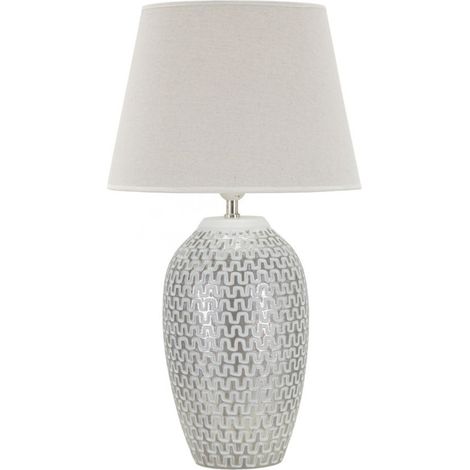 Lampe à Poser en Résine "Wave" 65cm Blanc (1/5)