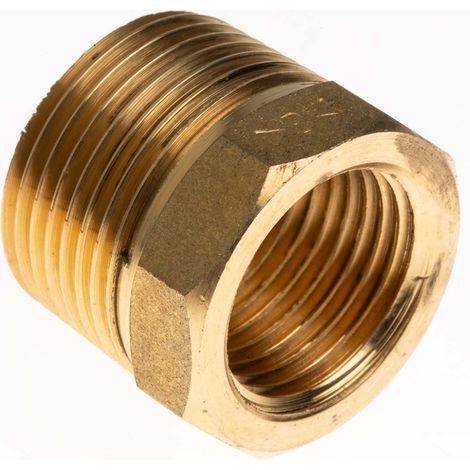 Réduction RS PRO BSP 3/4" mâle  BSP 1/2" femelle en Laiton, Droit ( Prix pour Paquet de 2 )