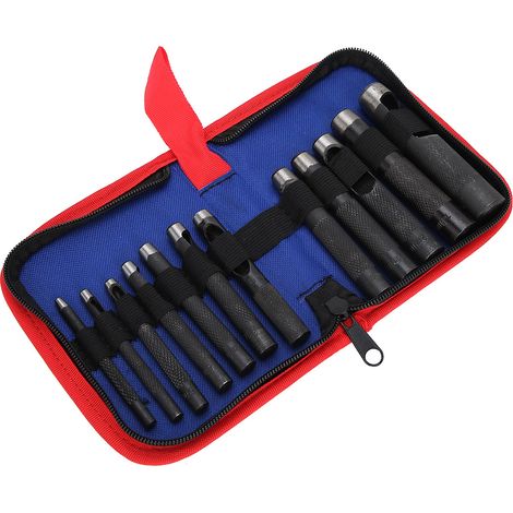 Ensemble de poinçons pour cuir, collection d'artisanat ergonomique, outils manuels en acier, 12 pièces (3-16 mm)
