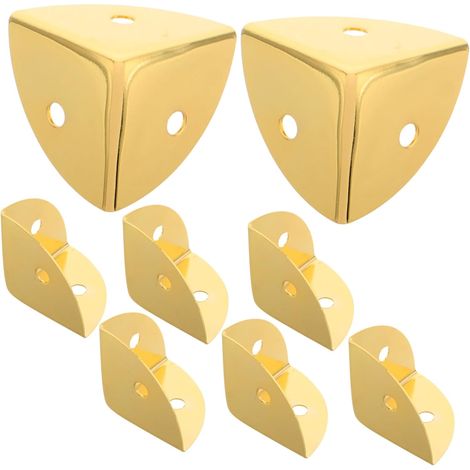 8 protège-coins décoratifs, fer/bois, pour boîtes et meubles (1/5)