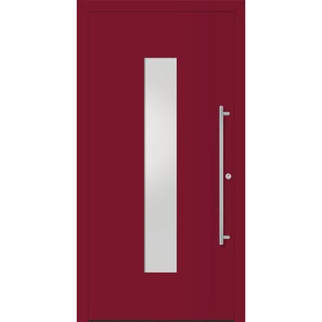 Puerta De Entrada De Metal Home Ral3003 Satinato Blanco B1100Mm H2100Mm Din Izquierdo Rc2 N.Din En1627