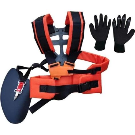 Harnais à Double Sangle Rembourré pour Débroussailleuse Tondeuse Ceinture en Nylon Durable Réglable pour Débroussailleuse Jardin (1/4)